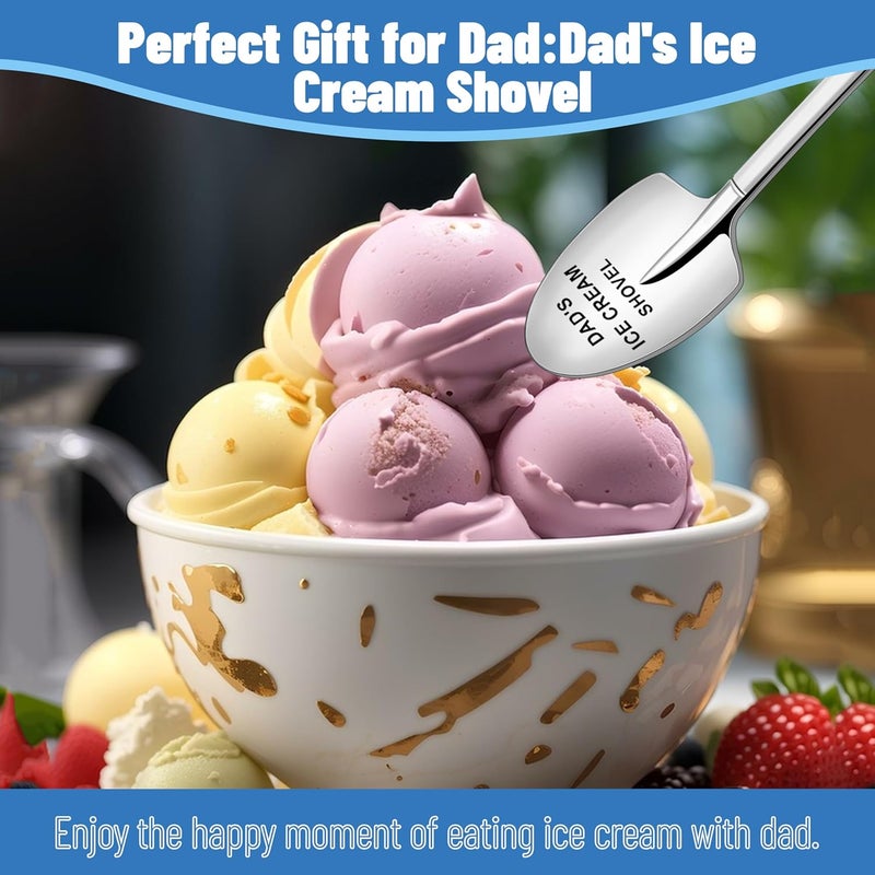 Chambom Gifts for Dad - Dad's Ice Cream Shovel, Father Presents, Stainless Steel Ice Cream Shovel for Christmas, Father's Day, Birthday Gifts from Daughter Son, Stocking Stuffers for Men - Image 5